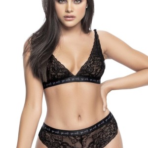 soutiengorge en dentelle noire et sa culotte avec ceinture imprimée de la collection mapalé soutiengorge en dentelle noire et sa culotte avec ceinture imprimée de la collection mapalé