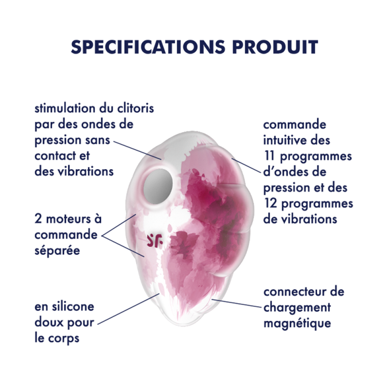 Stimulateur clitoridien par onde de pression sans contact et par vibration USB rose et blanc, Cloud Dancer Satisfyer - CC597839 Stimulateur clitoridien par onde de pression sans contact et par vibration USB rose et blanc, Cloud Dancer Satisfyer - CC597839