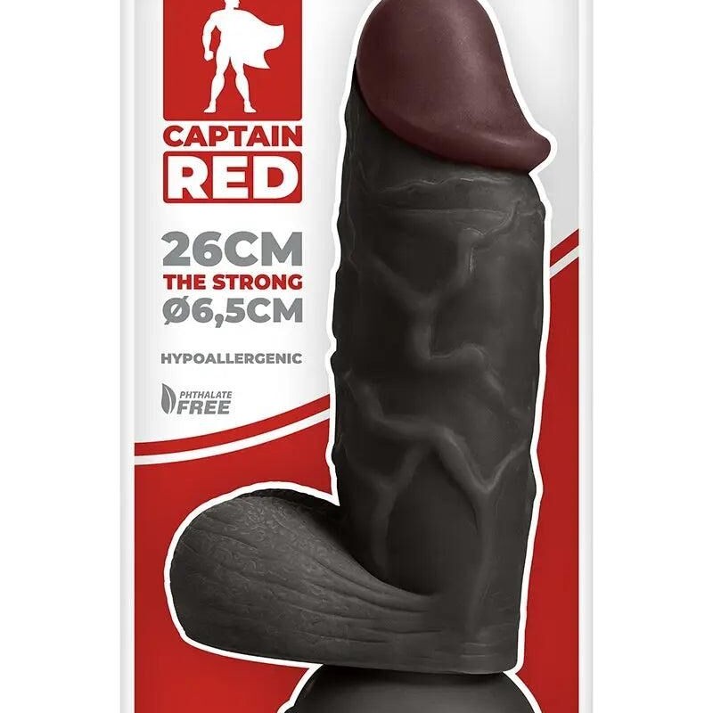 Gode XXL The Strong Black 26 x 6,5 cm - Captain Red | Plaisir Intense Gode XXL The Strong Black 26 x 6,5 cm - Captain Red | Plaisir Intense