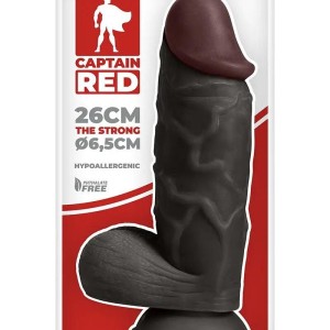 Gode XXL The Strong Black 26 x 6,5 cm - Captain Red | Plaisir Intense Gode XXL The Strong Black 26 x 6,5 cm - Captain Red | Plaisir Intense