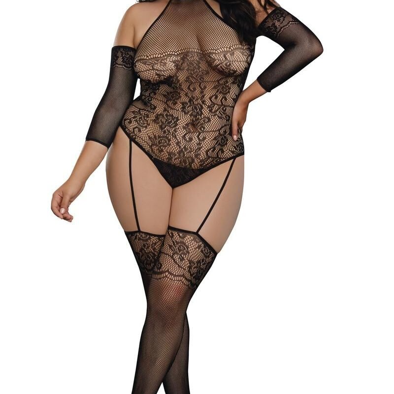 dreamgirl bodystocking grande taille effet body jarretelles dreamgirl bodystocking grande taille effet body jarretelles