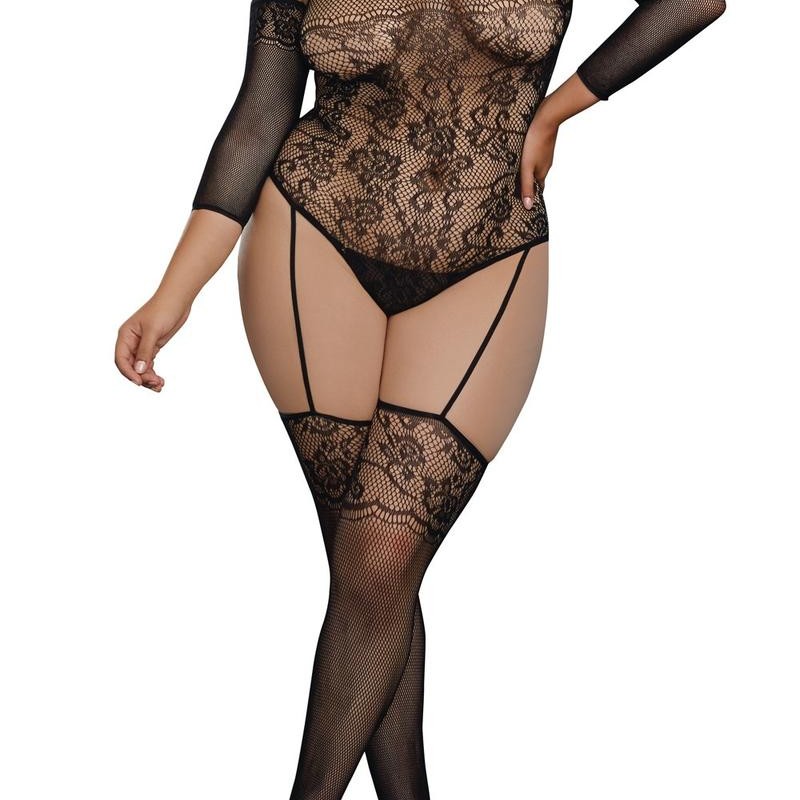 dreamgirl bodystocking grande taille effet body jarretelles dreamgirl bodystocking grande taille effet body jarretelles