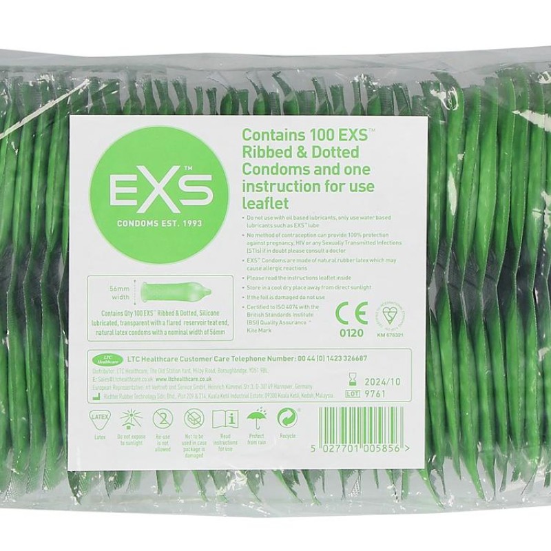 Préservatifs texturés Ribbed & Dotted x100 Préservatifs texturés Ribbed & Dotted x100