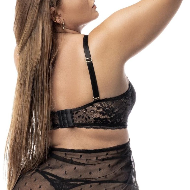Ensemble lingerie résille, grande taille, noir 2 en 1 - MAL7492XBLK Ensemble lingerie résille, grande taille, noir 2 en 1 - MAL7492XBLK