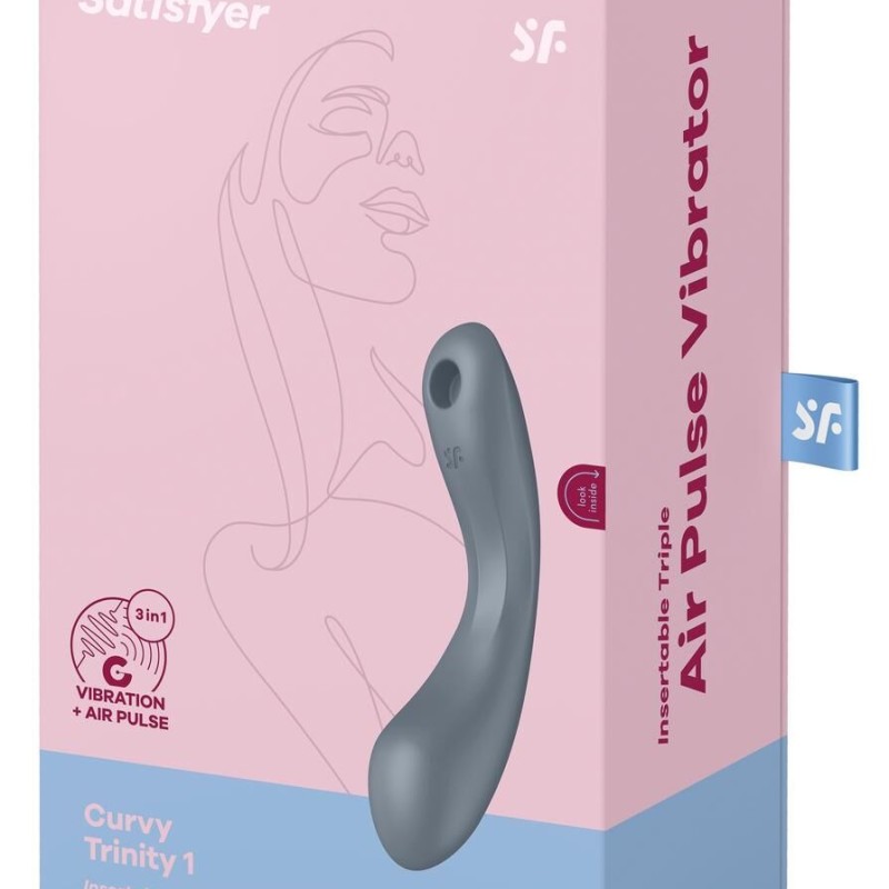 Stimulateur de clitoris Curvy Trinity 1 Satisfyer Gris Stimulateur de clitoris Curvy Trinity 1 Satisfyer Gris