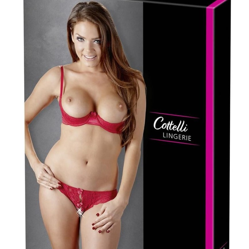 soutiengorge demi seins et son string ouvert assorti de la collection cottelli lingerie sexy. soutiengorge demi seins et son string ouvert assorti de la collection cottelli lingerie sexy.