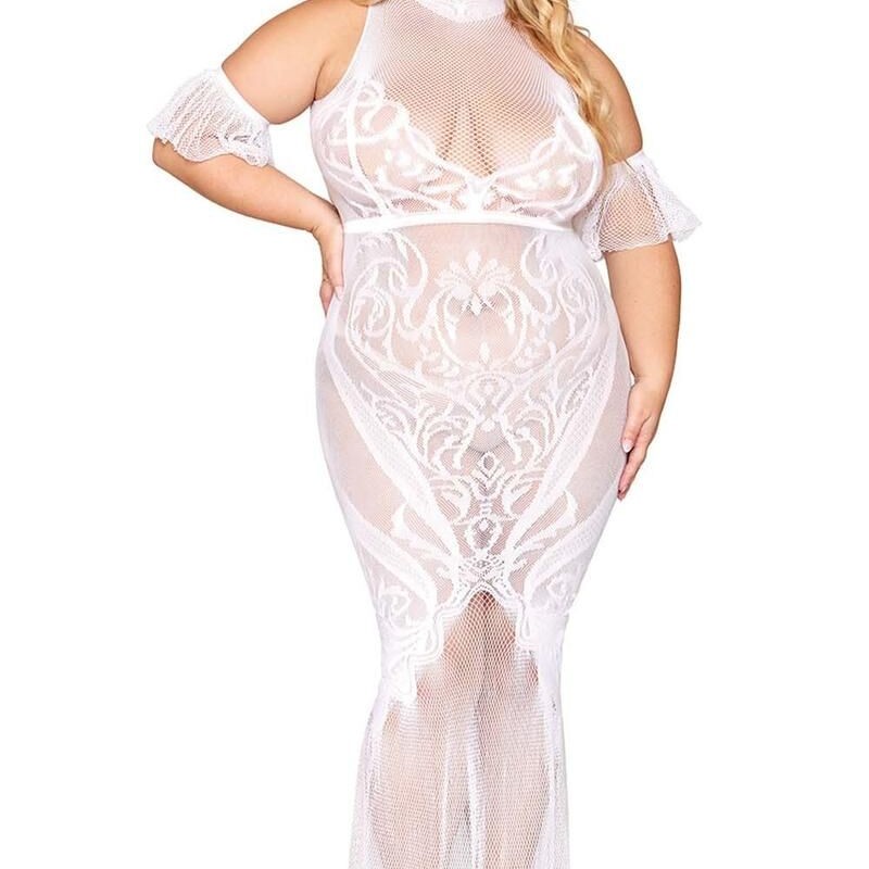 robe bodystocking blanche, grande taille, en résille de dreamgirl bas et collants robe bodystocking blanche, grande taille, en résille de dreamgirl bas et collants