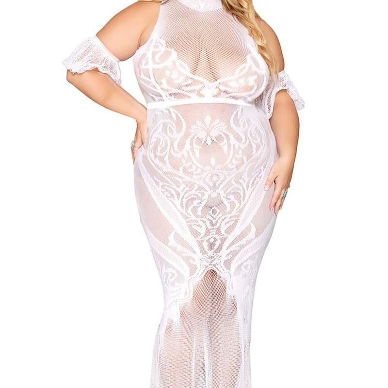 robe bodystocking blanche, grande taille, en résille de dreamgirl bas et collants robe bodystocking blanche, grande taille, en résille de dreamgirl bas et collants