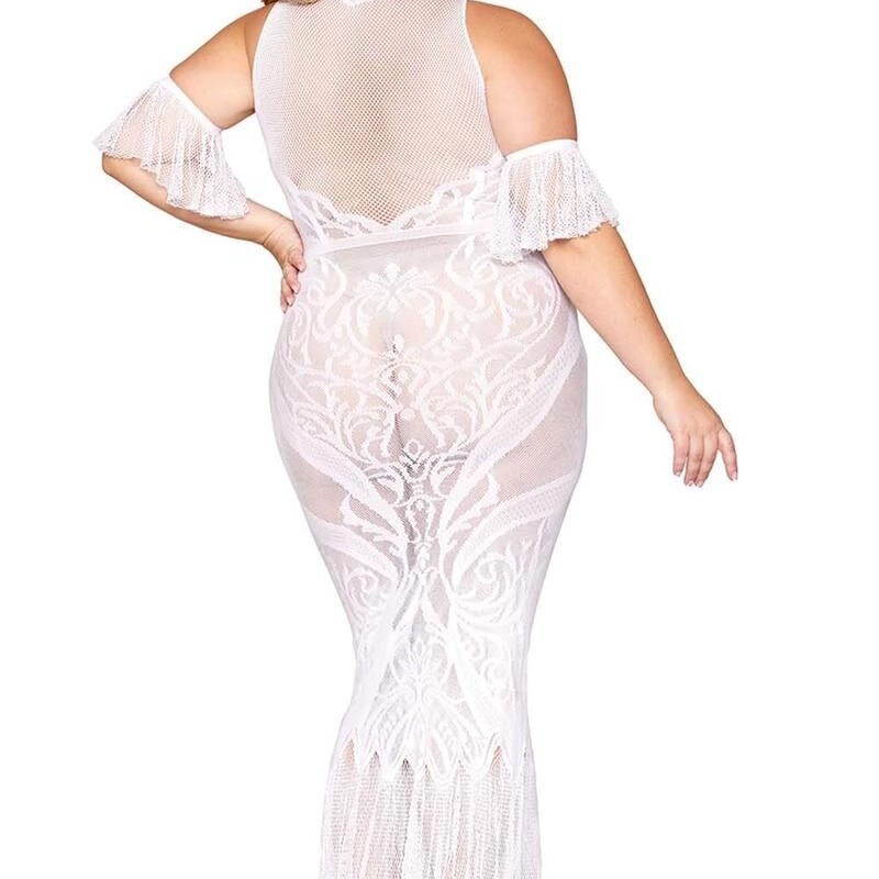robe bodystocking blanche, grande taille, en résille de dreamgirl bas et collants robe bodystocking blanche, grande taille, en résille de dreamgirl bas et collants