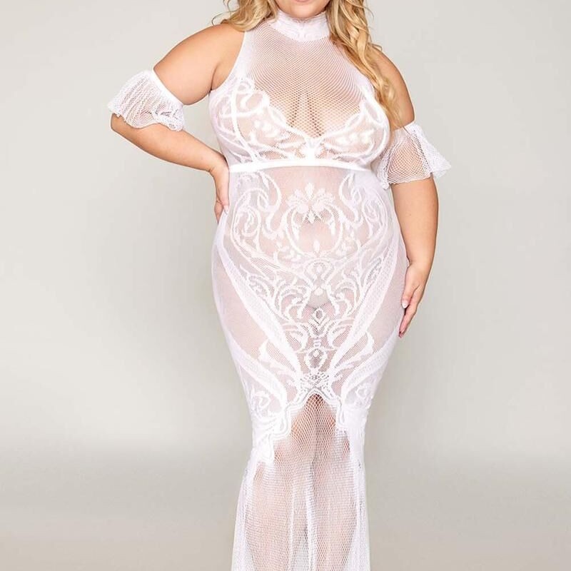 robe bodystocking blanche, grande taille, en résille de dreamgirl bas et collants robe bodystocking blanche, grande taille, en résille de dreamgirl bas et collants