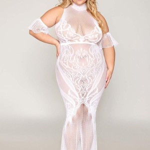 robe bodystocking blanche, grande taille, en résille de dreamgirl bas et collants robe bodystocking blanche, grande taille, en résille de dreamgirl bas et collants
