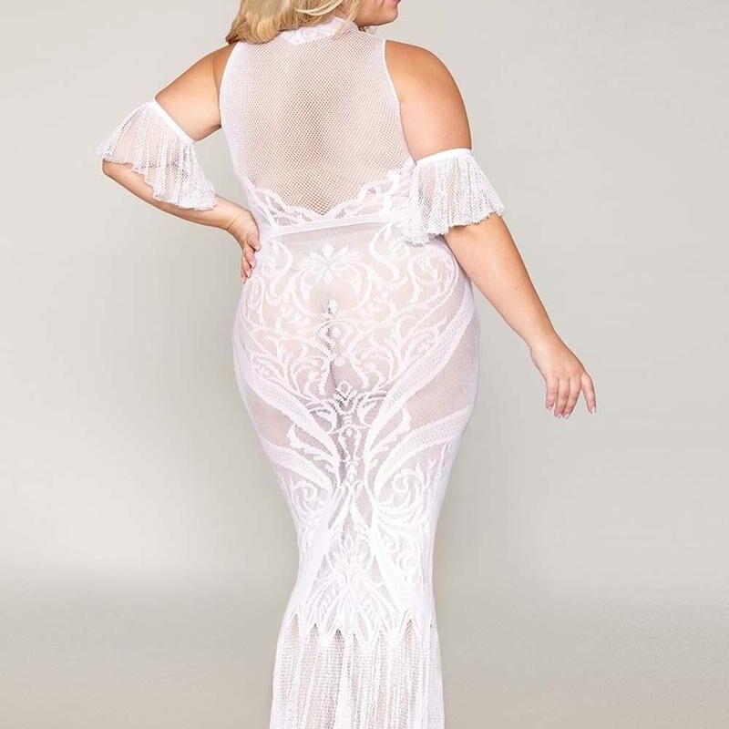 robe bodystocking blanche, grande taille, en résille de dreamgirl bas et collants robe bodystocking blanche, grande taille, en résille de dreamgirl bas et collants