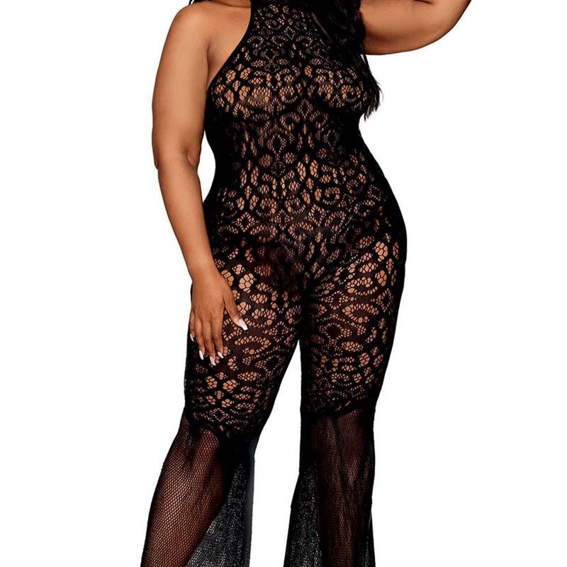bodystocking noir, grande taille, en résille année 1970 de dreamgirl lingerie bodystocking noir, grande taille, en résille année 1970 de dreamgirl lingerie