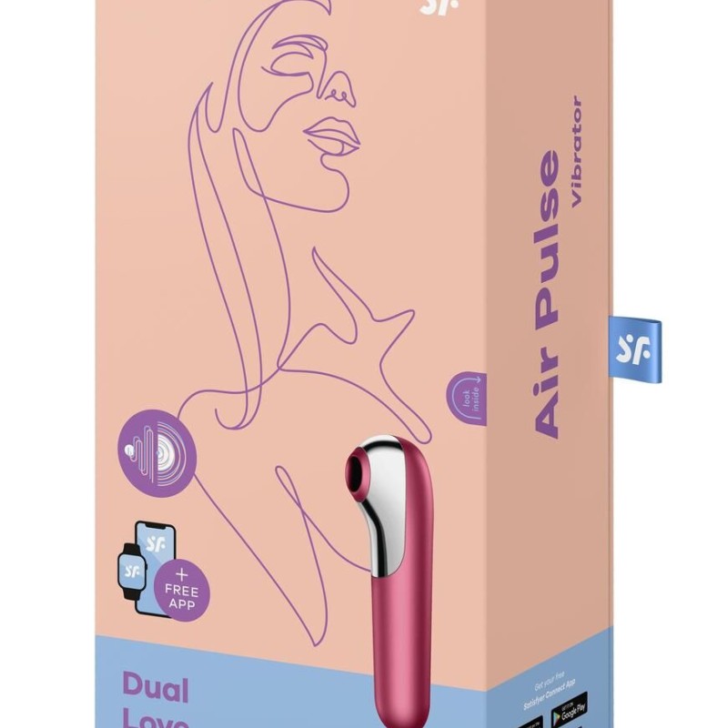 Stimulateur de clitoris + Vibromasseur Dual Love Rouge Stimulateur de clitoris + Vibromasseur Dual Love Rouge
