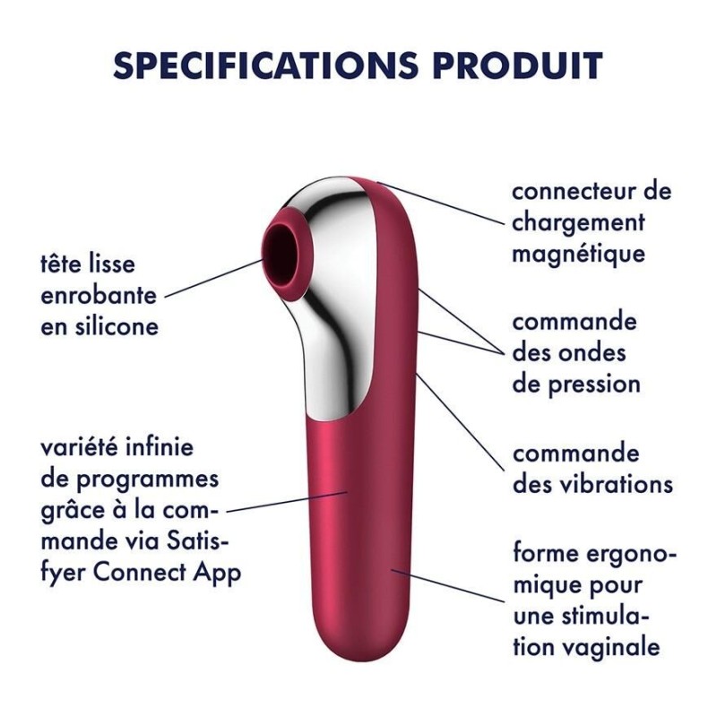 Stimulateur de clitoris + Vibromasseur Dual Love Rouge Stimulateur de clitoris + Vibromasseur Dual Love Rouge