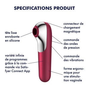 Stimulateur de clitoris + Vibromasseur Dual Love Rouge Stimulateur de clitoris + Vibromasseur Dual Love Rouge