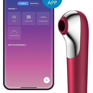 Stimulateur de clitoris + Vibromasseur Dual Love Rouge Stimulateur de clitoris + Vibromasseur Dual Love Rouge
