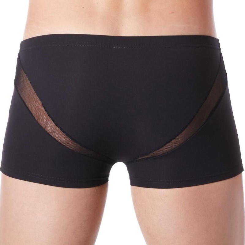 lingerie homme : boxer noir avec bandes résille lingerie homme : boxer noir avec bandes résille