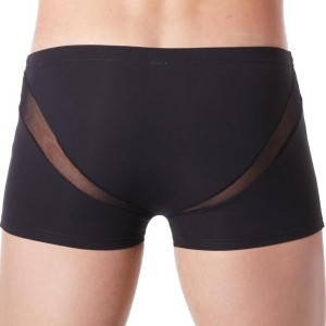 lingerie homme : boxer noir avec bandes résille lingerie homme : boxer noir avec bandes résille