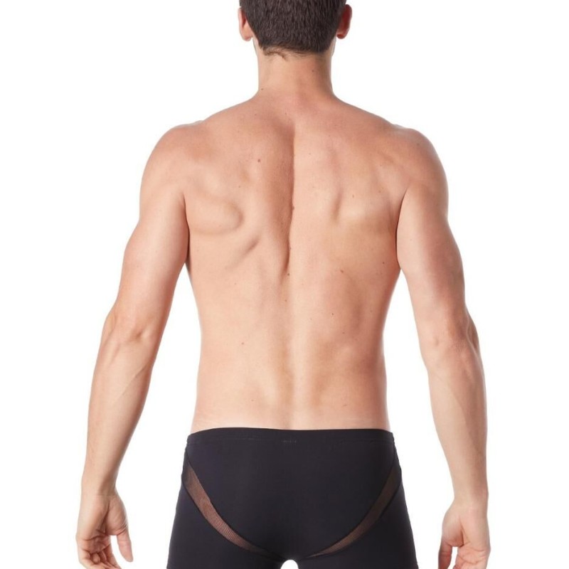 lingerie homme : boxer noir avec bandes résille lingerie homme : boxer noir avec bandes résille