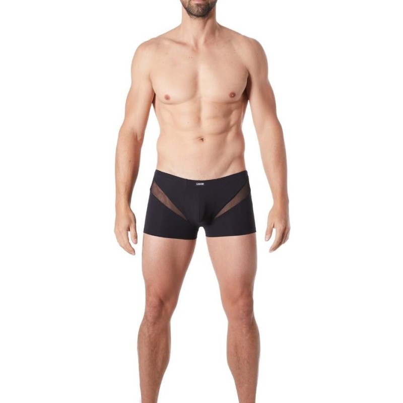 lingerie homme : boxer noir avec bandes résille lingerie homme : boxer noir avec bandes résille