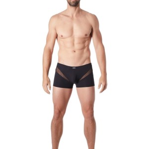 lingerie homme : boxer noir avec bandes résille lingerie homme : boxer noir avec bandes résille