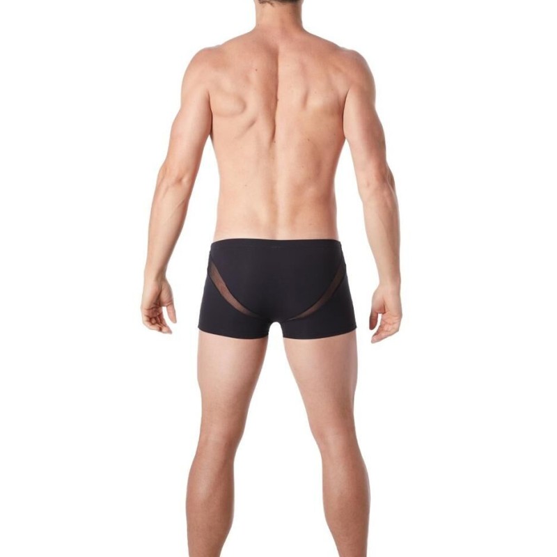 lingerie homme : boxer noir avec bandes résille lingerie homme : boxer noir avec bandes résille