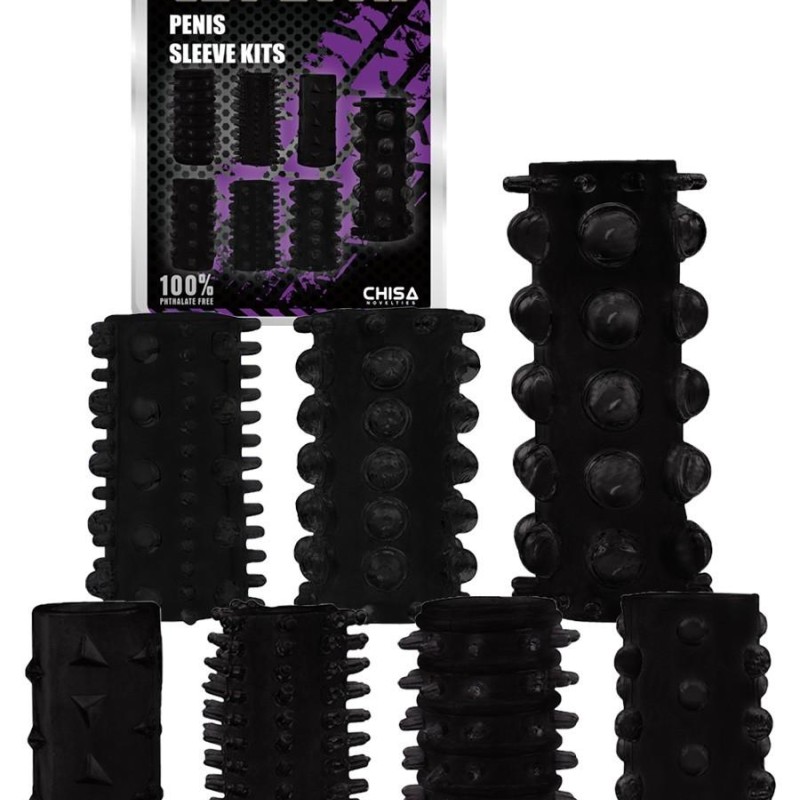 Etuis Texture Relief pour pénis Noir Etuis Texture Relief pour pénis Noir