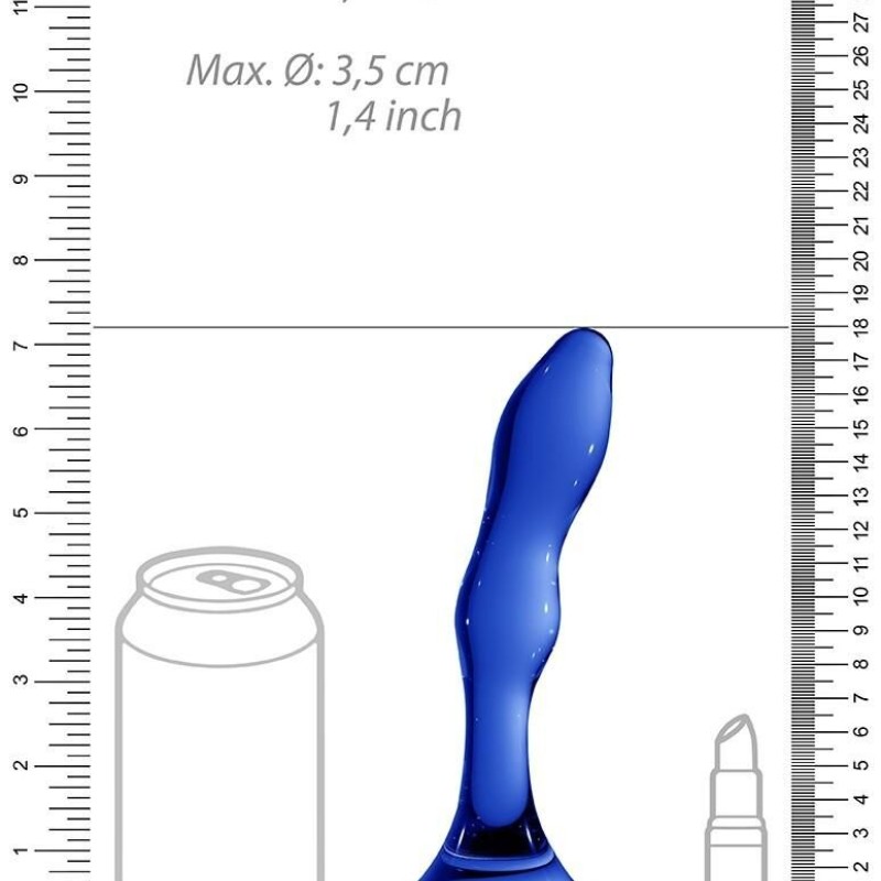 Gode en verre Gallant Bleu 16 x 3.4cm Gode en verre Gallant Bleu 16 x 3.4cm