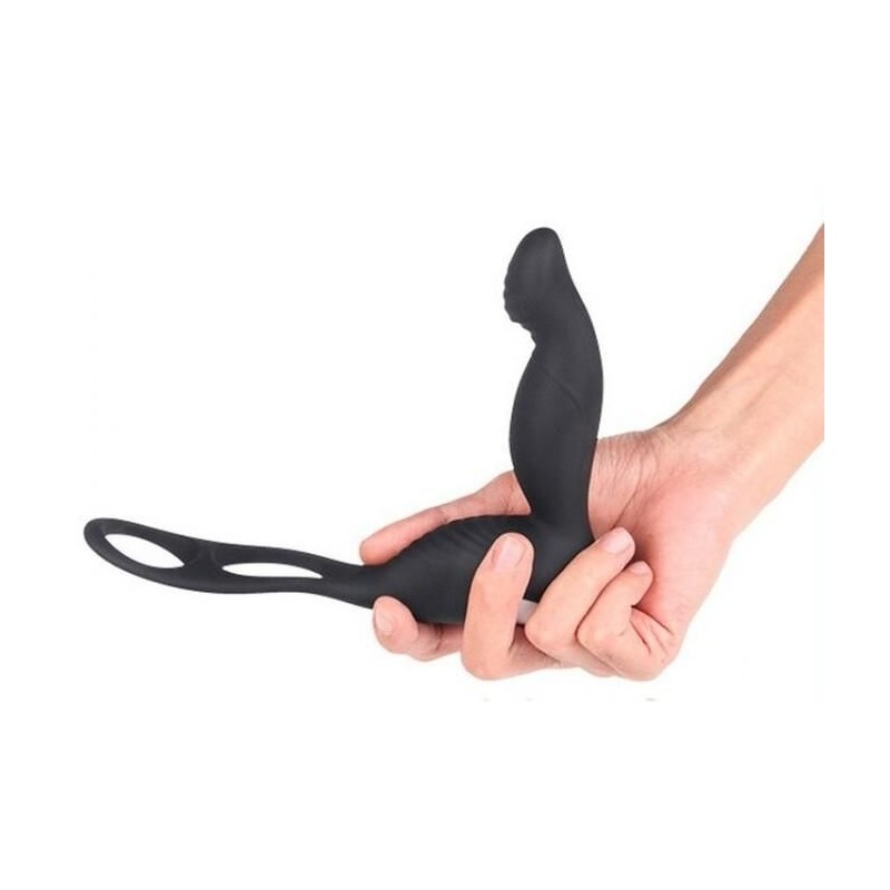 Plug avec Cockring Langer P-Spot 10 x 3 cm Plug avec Cockring Langer P-Spot 10 x 3 cm