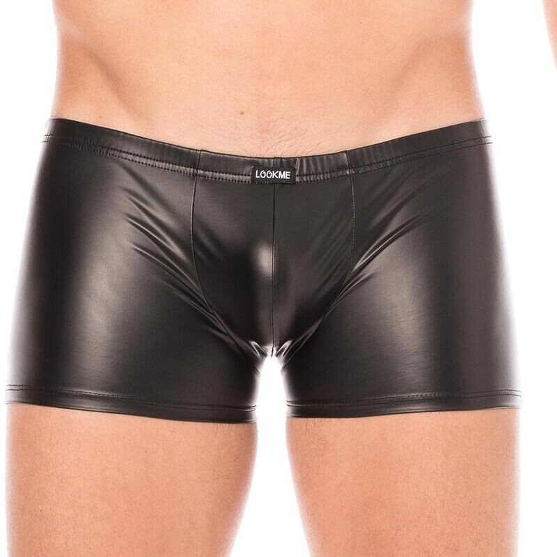 boxer noir en simili cuir dans un tissu souple et confortable boxer noir en simili cuir dans un tissu souple et confortable