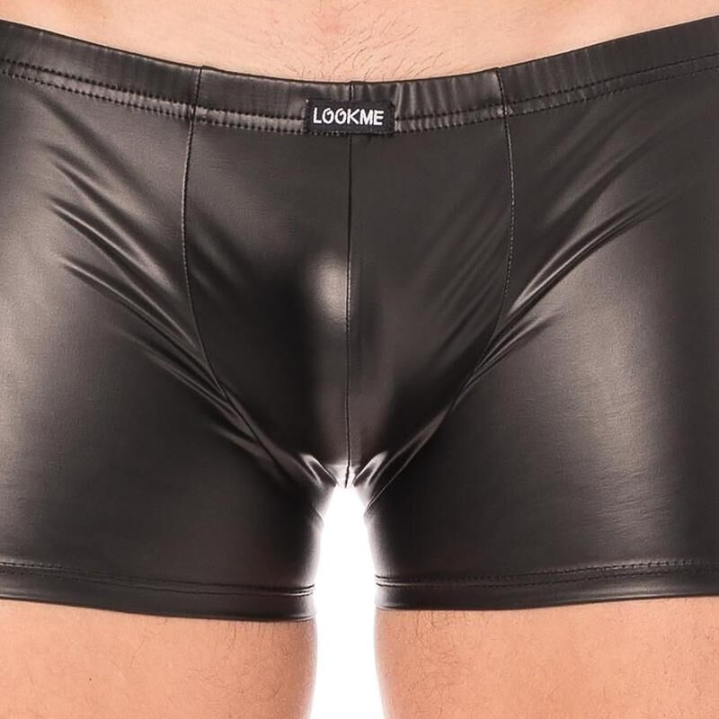 boxer noir en simili cuir dans un tissu souple et confortable boxer noir en simili cuir dans un tissu souple et confortable