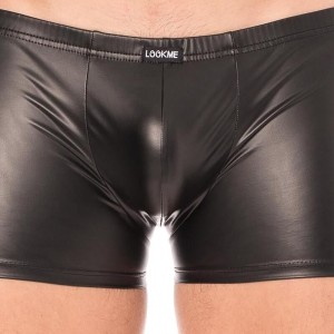 boxer noir en simili cuir dans un tissu souple et confortable boxer noir en simili cuir dans un tissu souple et confortable