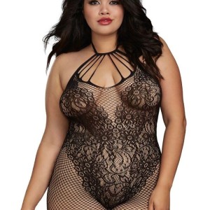 Combinaison grande taille dans un style body résille Combinaison grande taille dans un style body résille
