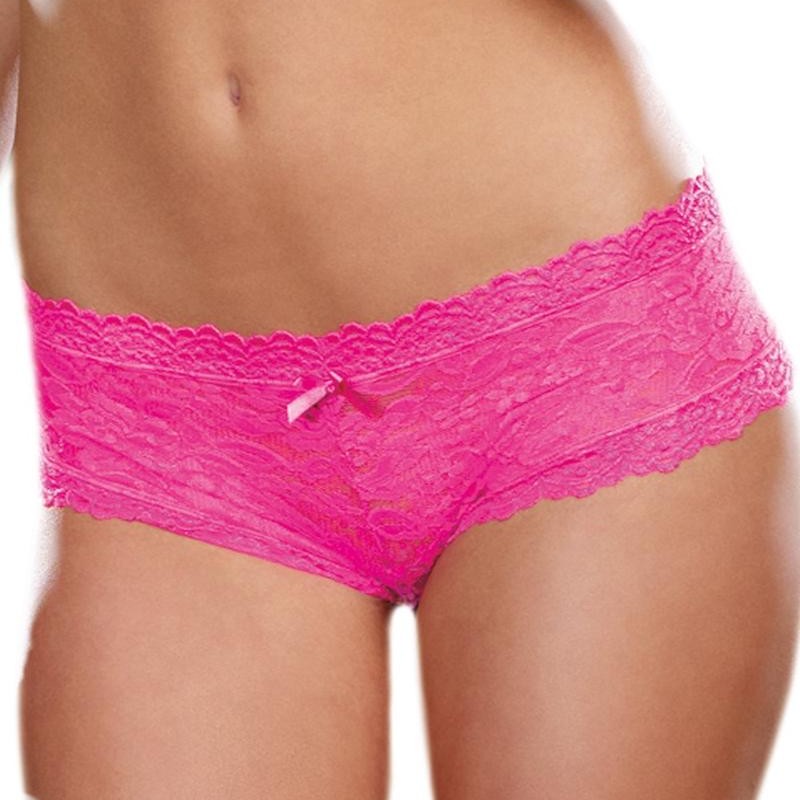 Shorty rose taille basse en dentele Shorty rose taille basse en dentele