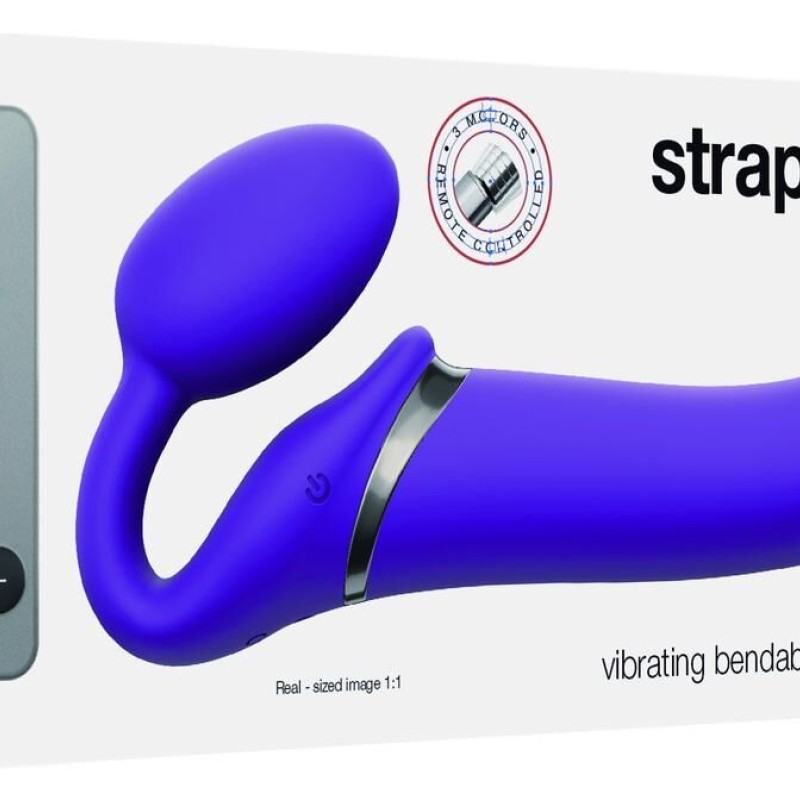 Gode vibrant Strap-On 3 Moteurs L 16 x 3.7 cm Violet Gode vibrant Strap-On 3 Moteurs L 16 x 3.7 cm Violet