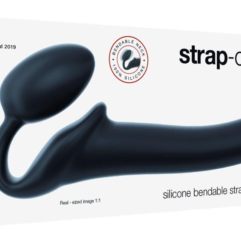 Gode + plug STRAP-ON-ME Bendable M 16 x 4 cm Noir Gode + plug STRAP-ON-ME Bendable M 16 x 4 cm Noir