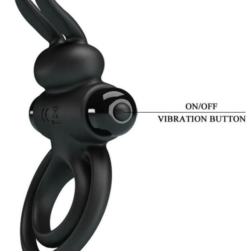 Cockring vibrant Dick Rabbit Petty Love 25mm Noir Cockring vibrant Dick Rabbit Petty Love 25mm Noir