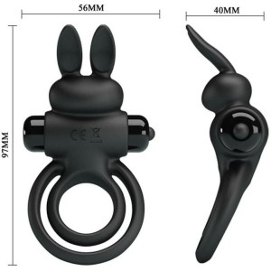 Cockring vibrant Dick Rabbit Petty Love 25mm Noir Cockring vibrant Dick Rabbit Petty Love 25mm Noir