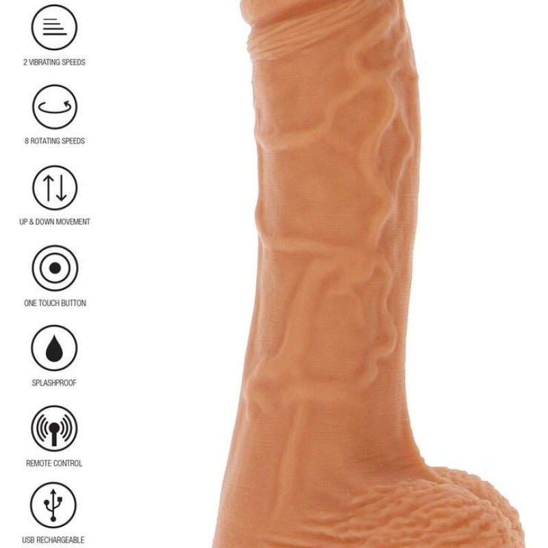 Gode réaliste vibrant à poussée Naked Real 16.5 x 4cm Gode réaliste vibrant à poussée Naked Real 16.5 x 4cm