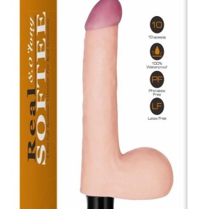 Gode vibrant avec bourses Real Soft 14 x 4cm Gode vibrant avec bourses Real Soft 14 x 4cm