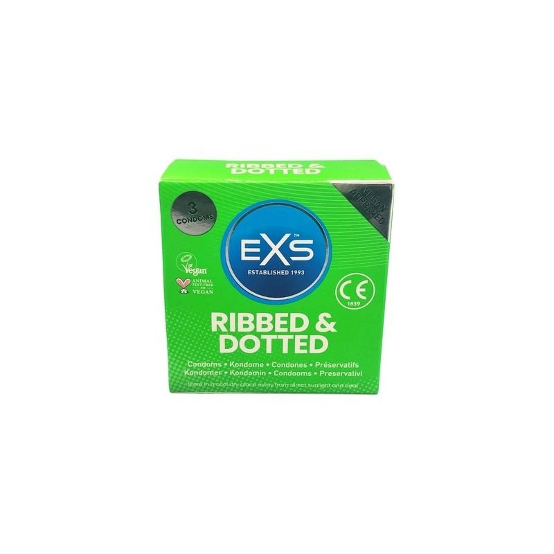 Préservatifs texturés Ribbed & Dotted x3 Préservatifs texturés Ribbed & Dotted x3