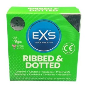 Préservatifs texturés Ribbed & Dotted x3 Préservatifs texturés Ribbed & Dotted x3