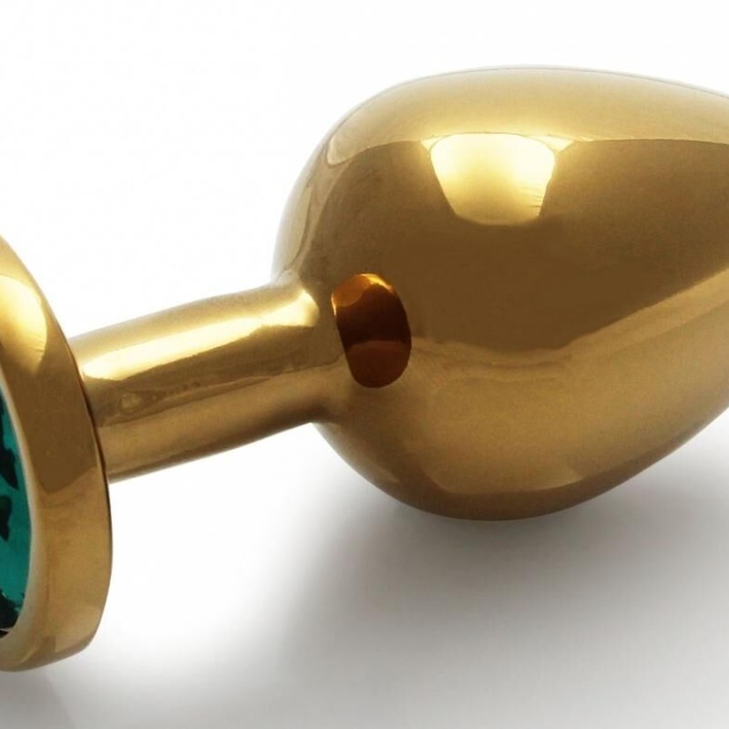 Bijou anal Round Gem M 7 x 3.3cm Doré-Vert Bijou anal Round Gem M 7 x 3.3cm Doré-Vert