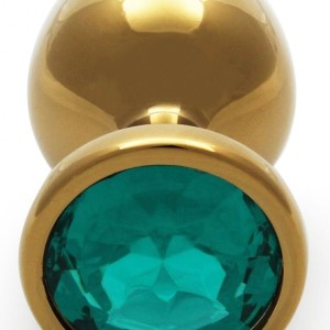 Bijou anal Round Gem M 7 x 3.3cm Doré-Vert Bijou anal Round Gem M 7 x 3.3cm Doré-Vert