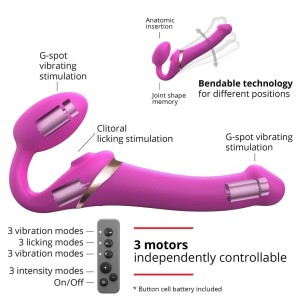 Dildo Multi Orgasm Strap-On-Me M 15 x 3.8cm Fuchsia Dildo Multi Orgasm Strap-On-Me M 15 x 3.8cm Fuchsia
