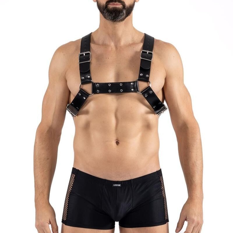 Harnais homme simili cuir croisé dans le dos - Lookme Harnais homme simili cuir croisé dans le dos - Lookme