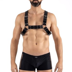 Harnais homme simili cuir croisé dans le dos - Lookme Harnais homme simili cuir croisé dans le dos - Lookme