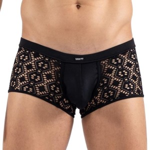 Boxer noir résille brodée Shinny - Lookme Boxer noir résille brodée Shinny - Lookme