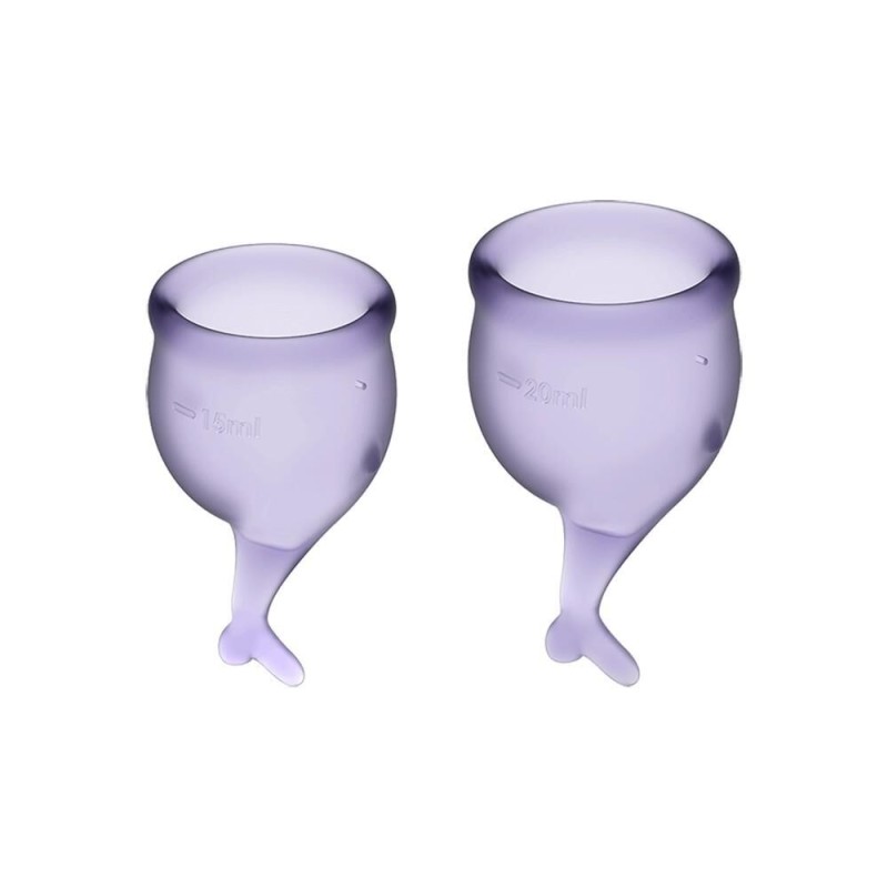 Lot de 2 cups menstruelles en silicone médical lilas | sextoys lingerie sexy et cosmétiques érotiques